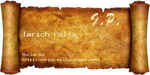 Imrich Polla névjegykártya